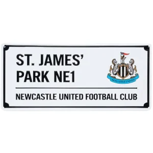 Newcastle United Metal White Street Sign St James Park