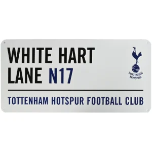 Spurs Metal White Street Sign